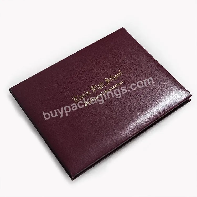 Customize Graduation Certificate Holder Paper Material Diploma Cover - Buy A4 Certificate Holder,Certificate Folder,Certificate Paper.