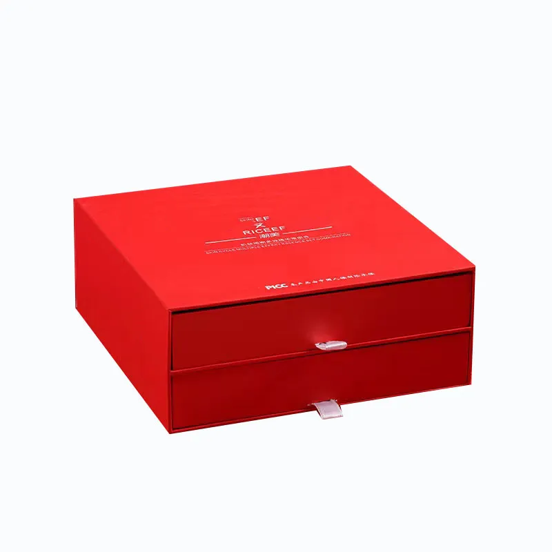 Customize printing rigid cardboard box two layers of drawer paper box gift box custom logo with custom inserts