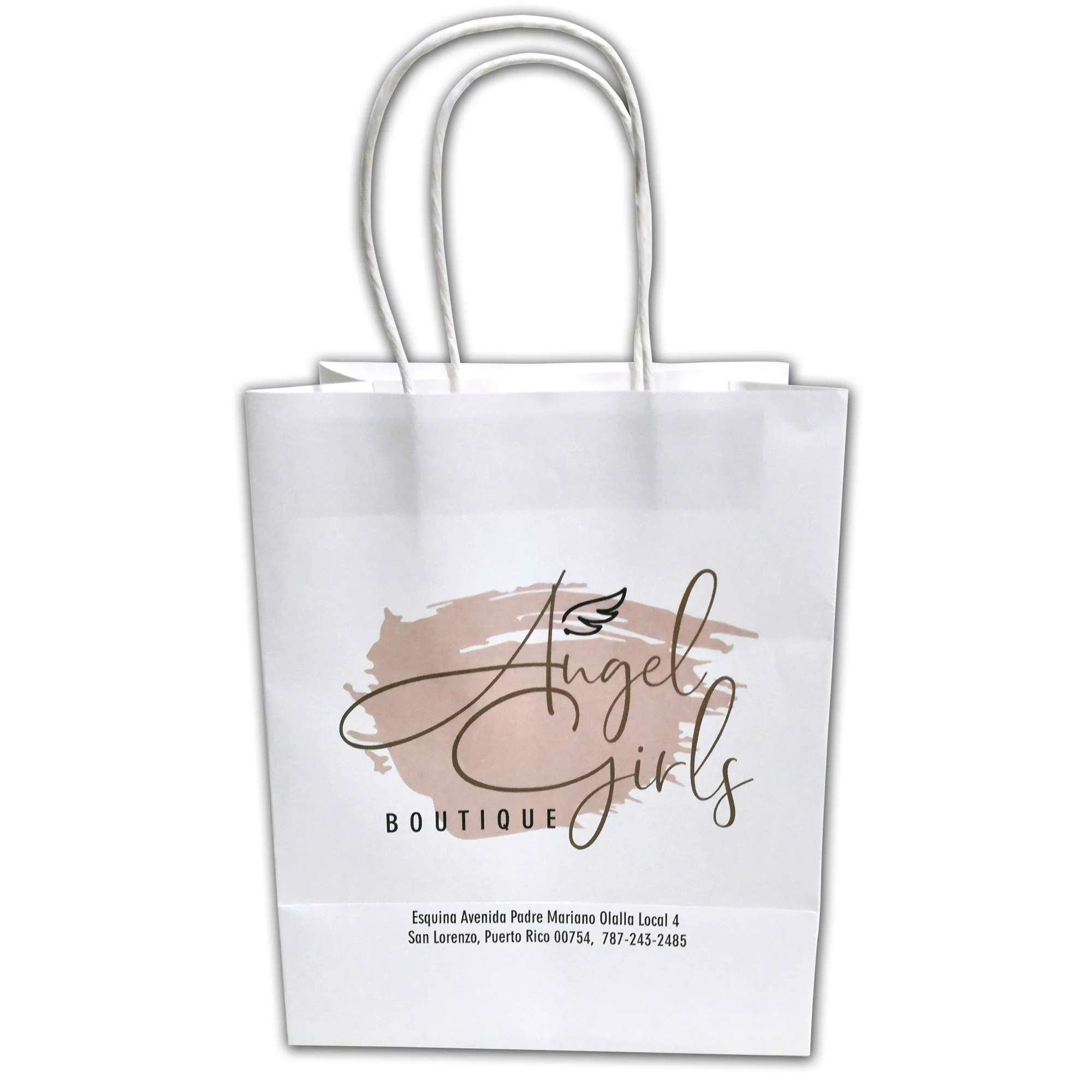 Customized 120g white kraft paper Gift Bags With Jewelry promotional