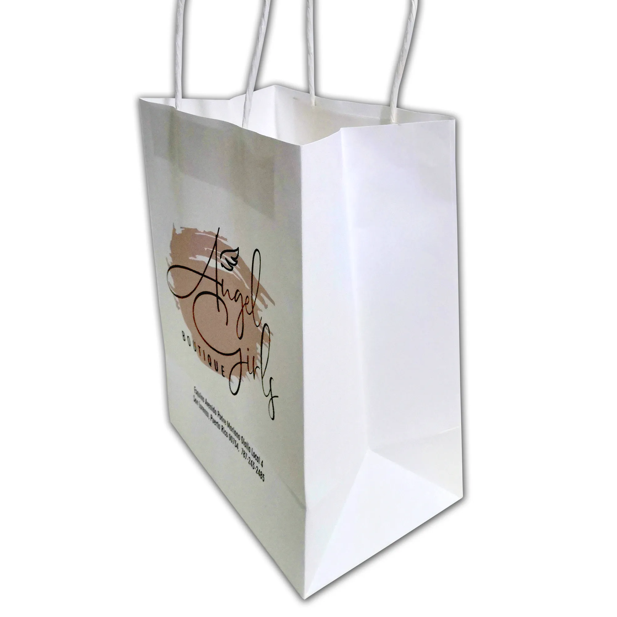 Customized 120g white kraft paper Gift Bags With Jewelry promotional