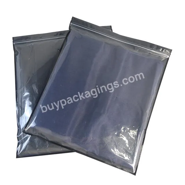 Customized Bags Logo Apparel Tshirt Zipper Translucent Black Recycled Clear Shipping Plastic Zip Lock Packaging For Clothes