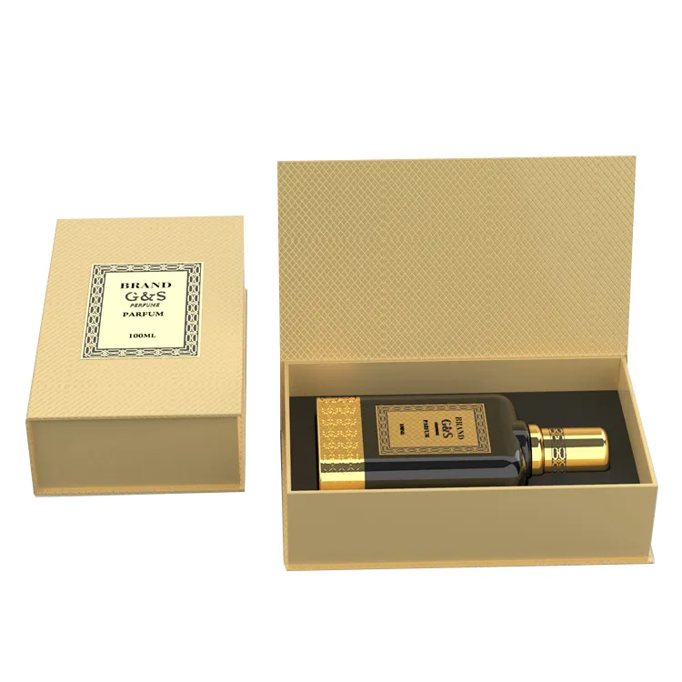 Customized brown gold logo high quality perfume bottle gift box