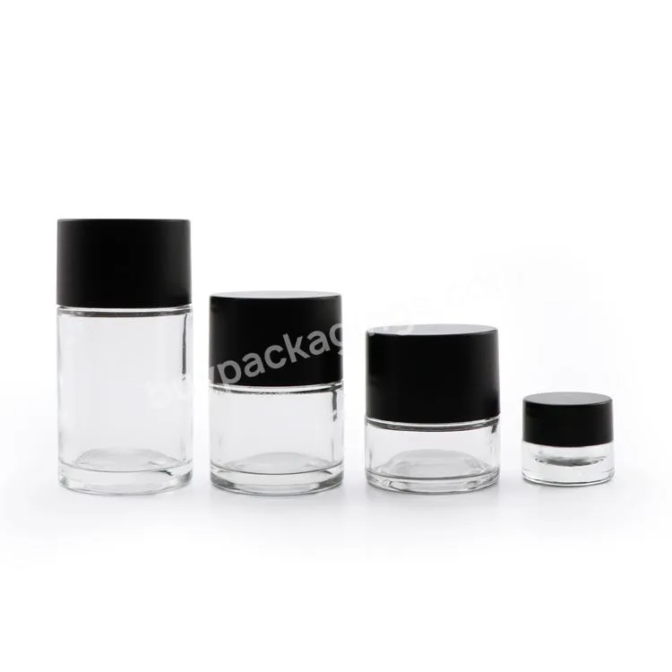 Customized Clear Smell Proof Jars 3.5 Gram 1g Flower Stash Container Wide Mouth Clear Child Resistant Jar With Lid For Flower