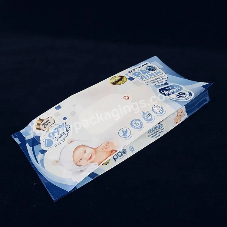 Customized Design Baby Wet Towel Bags Empty Wet Tissue Plastic Packaging Bag