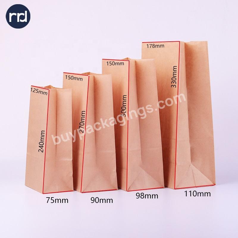 Customized Eco Friendly Brown Kraft Paper Bag For Fast Food Takeaway Clothing Packaging Bags