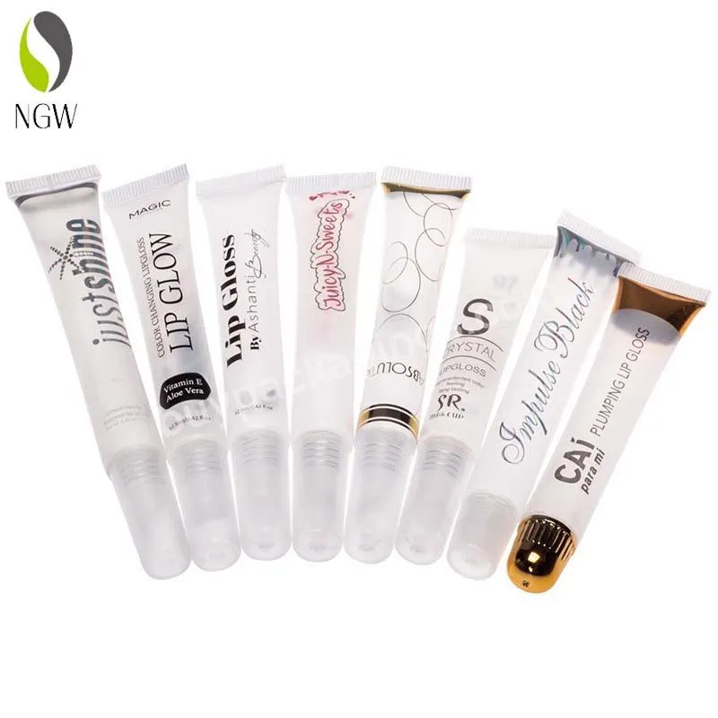 Customized Empty Cosmetic Scrub Plastic Packaging Tube Wholesale Squeeze Clear Matte Tube For Lip Gloss