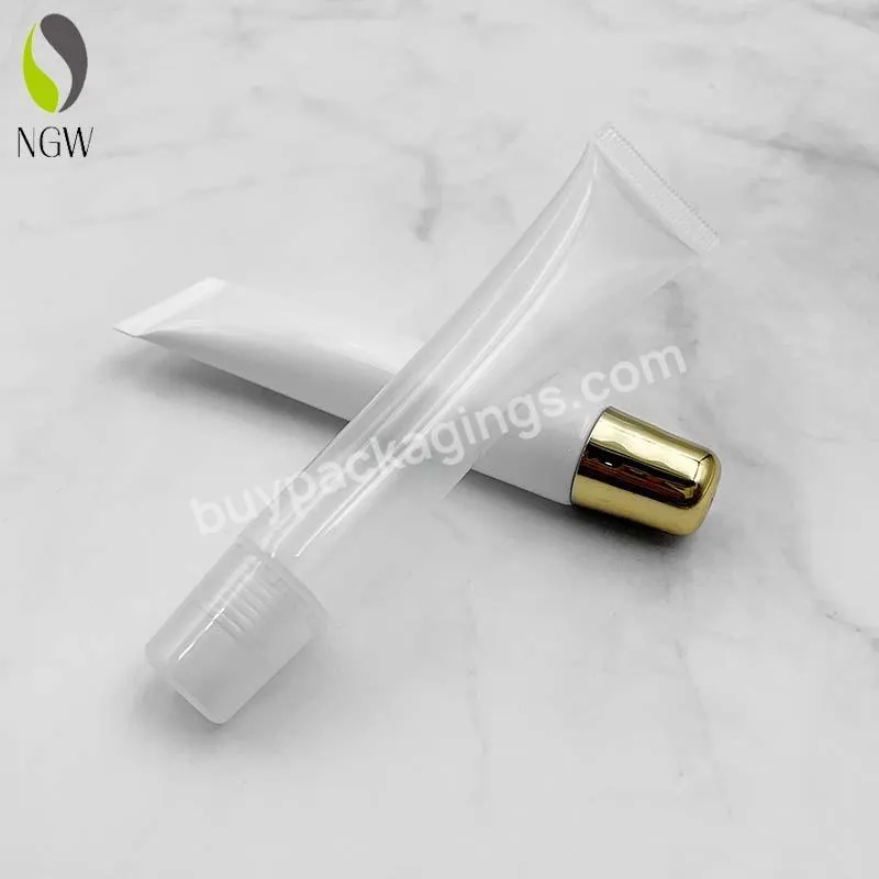 Customized Empty Personalized Cosmetic Frosted Plastic Tube Round Squeeze Clear Matte Lip Gloss Tubes