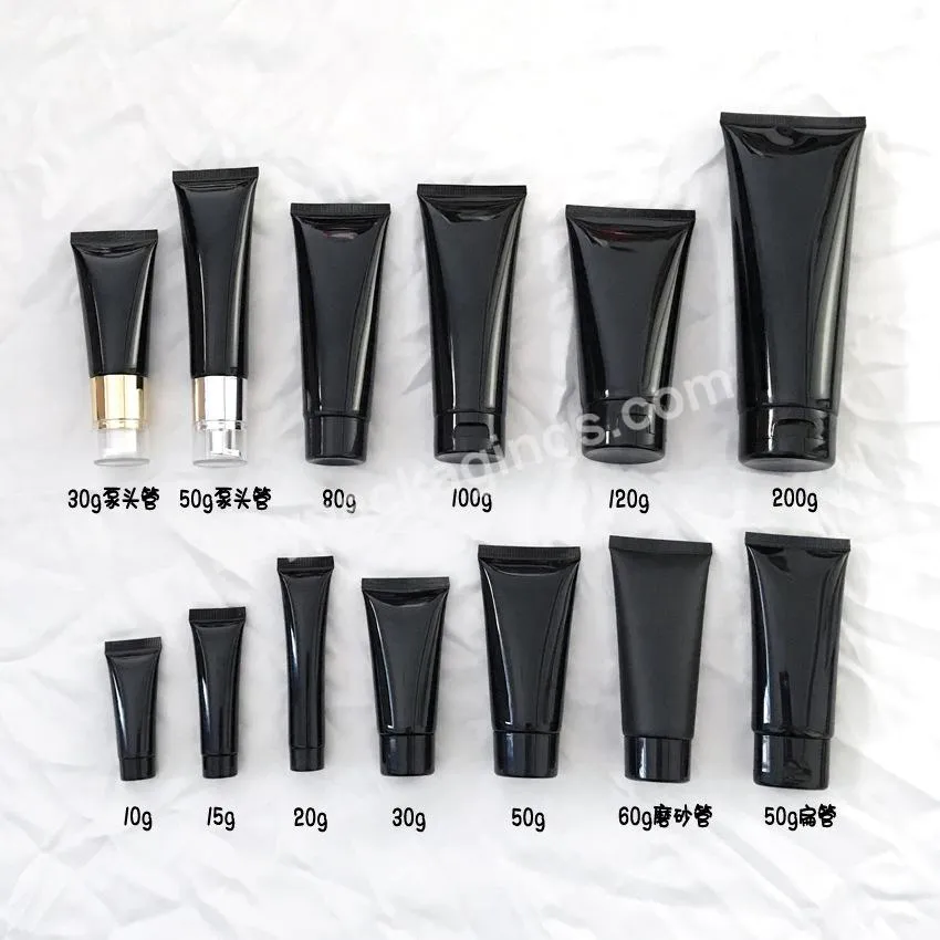 Customized Empty Plastic Tube Bb Cream Skin Care Face Cream Sunscreen Lotion Cosmetic Squeeze Packaging Black Tube