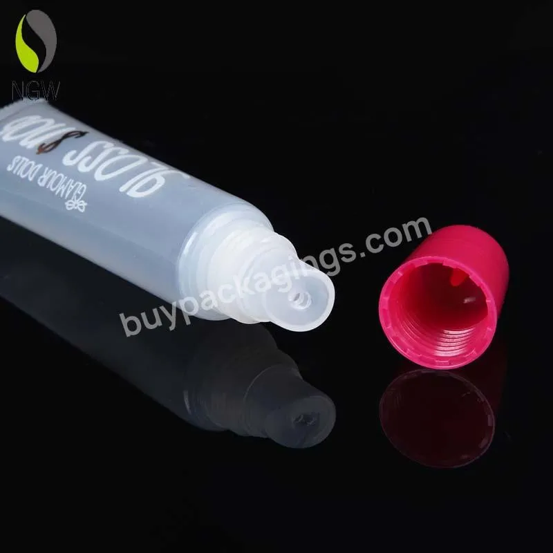 Customized Empty Tube Personalized Cosmetic Plastic Tube With Metal Cover Squeeze Clear Lip Gloss Tube Wholesale