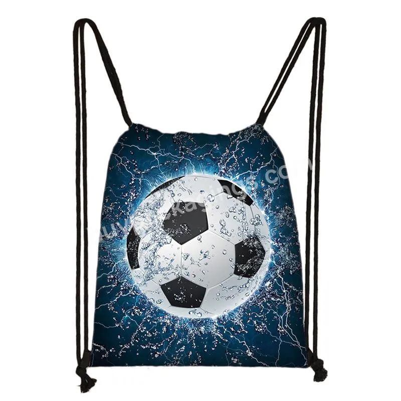 Customized Footbally / Soccerly Print Backpack Bags Polyester Gym Sports Travel Drawstring Backpack Bag - Buy Polyester Drawstring Bag,Drawstring Bag,Polyester Backpack Bags.