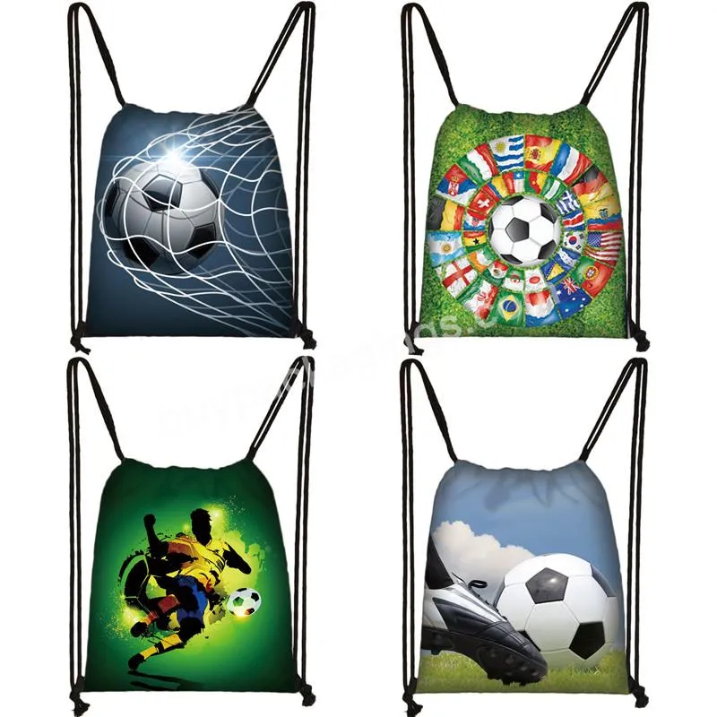 Customized Footbally / Soccerly Print Backpack Bags Polyester Gym Sports Travel Drawstring Backpack Bag - Buy Polyester Drawstring Bag,Drawstring Bag,Polyester Backpack Bags.