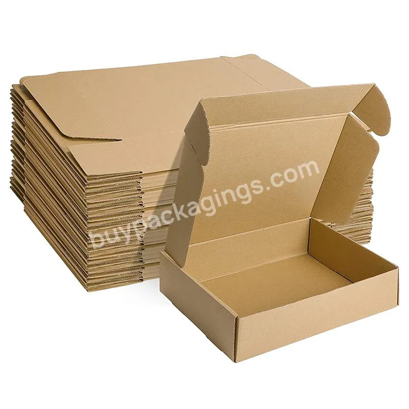 Customized guangzhou dongguan recycled corrugated foldable 8x8x2.5 inch craft kraft paper packaging mailer box