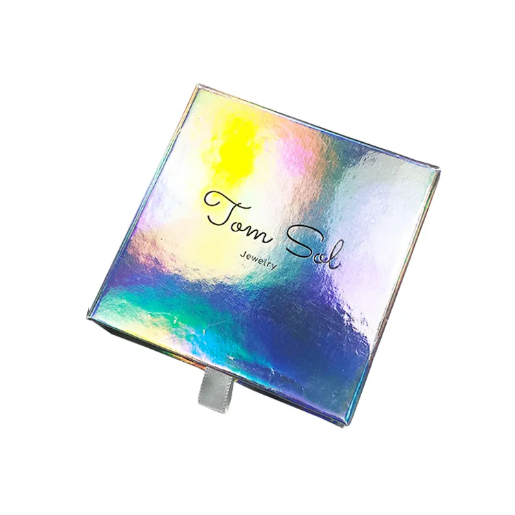 Customized High Quality Gift Holographic Packaging Carton Jewelry Box