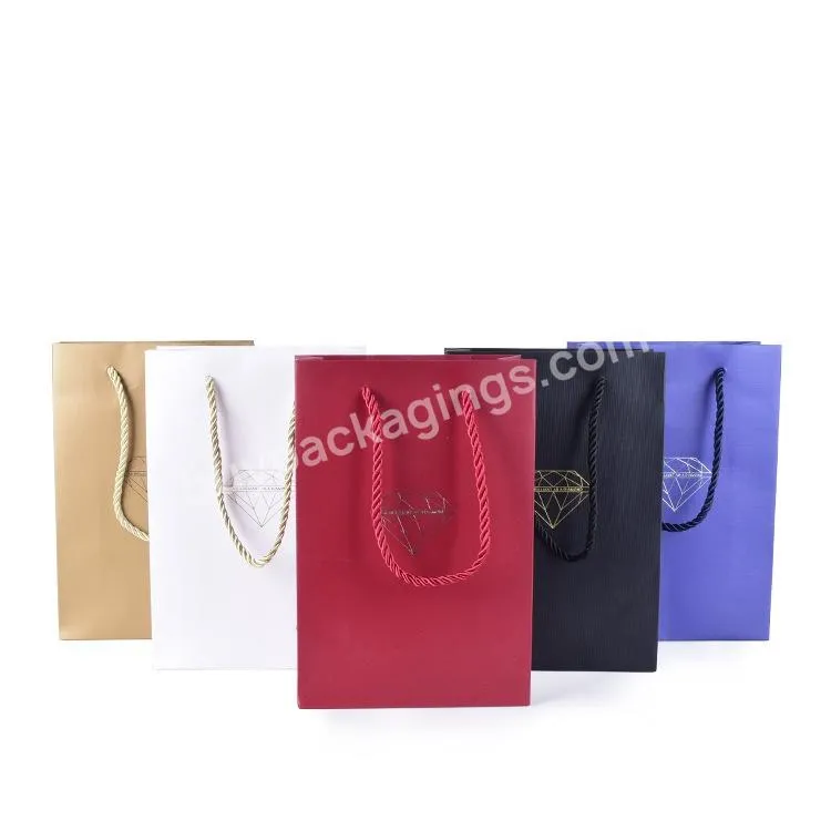 Customized Jewelry Black Paper Bags Bolsas Joyeria Papel  Negra Y Dorado