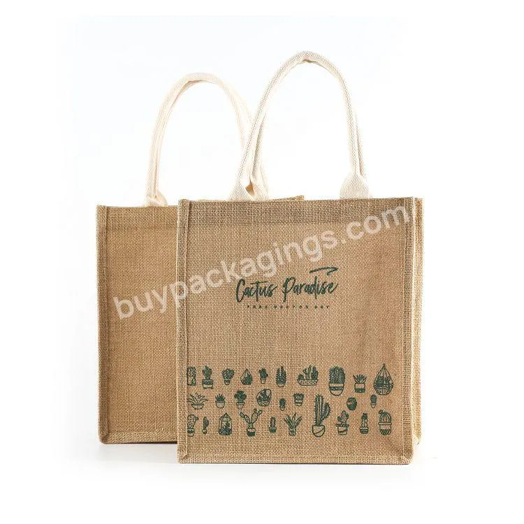 Customized Jute Bag Logo Gift Packaging Portable Advertising Shopping Jute Picnic Bag