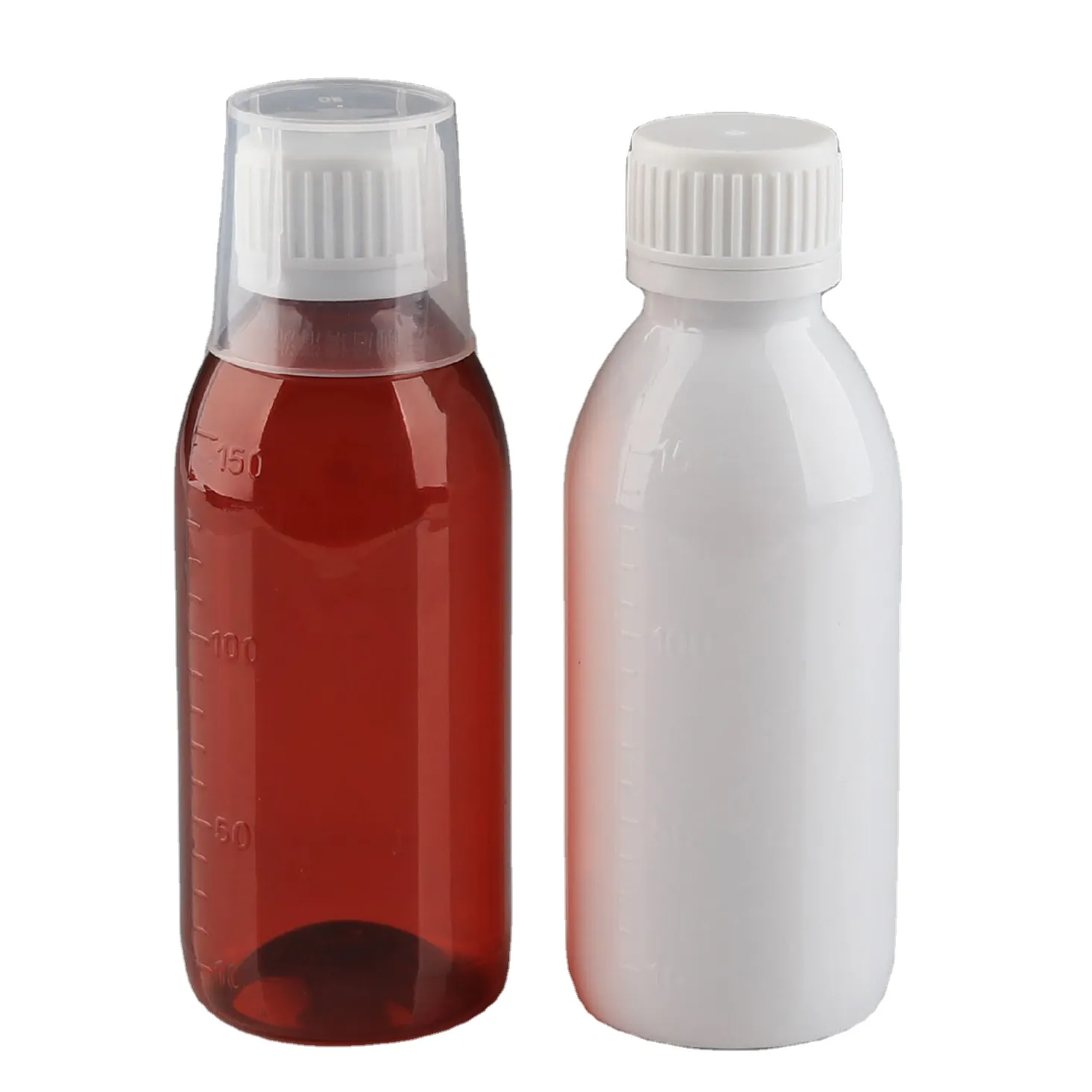 Customized Logo Cheap Price 200ml PET Brown Color Light-proof plastic For Oral Medicine Liquid Plastic Bottle