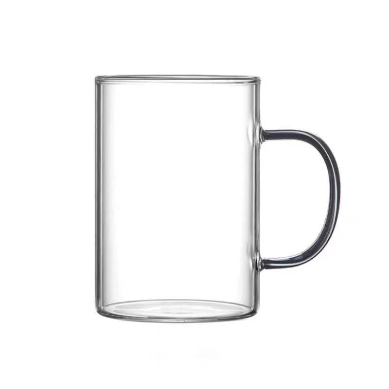 Customized Logo Clear Borosilicate Heat Resistant Insulated Tea Coffee Cup Milk Glass Mugs