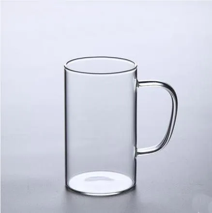 Customized Logo Clear Borosilicate Insulated Tea Coffee Cup Milk Glass Mugs With Four Colors Of Handle