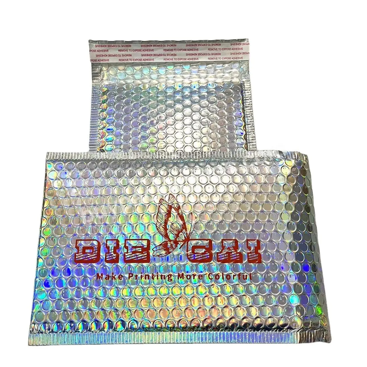 Customized Logo Eco Friendly Holographic Black Postage Bubble Padded Envelopes Packaging Poly Bubble Mailer Mailing Bag