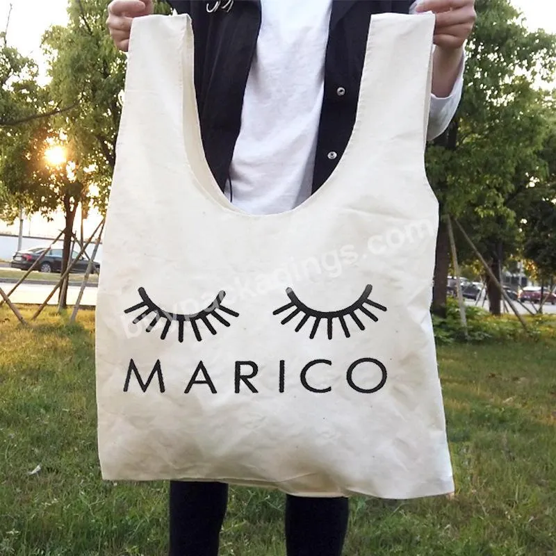 Customized Logo Factory Large Capacity Supermarket Canvas Tote Vest Shopping Summer Beach Bags Cotton Bags