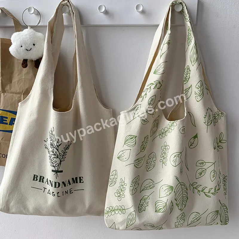 Customized Logo Factory Large Capacity Supermarket Canvas Tote Vest Shopping Summer Beach Bags Cotton Bags