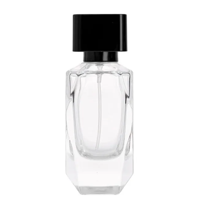 Customized Logo For Cosmetic Clear Cone Spray Glass Material 50ml Perfume Glass Bottle