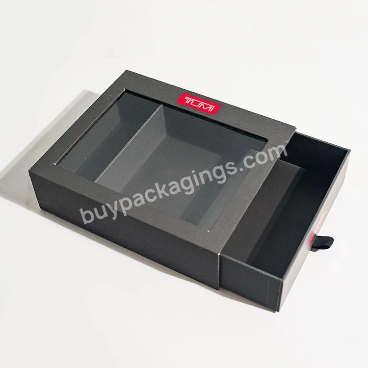 Customized Logo Jewelry Box Earrings/ring/necklace Flat Packed Gift Box With Clear Lid