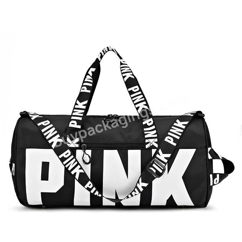 Customized Logo Large Capacity Pink Duffle Bags Gym Women Waterproof Sports Travel Bag