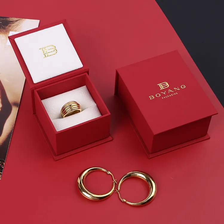 Customized  Logo Oem Luxury Jewellery Package Custom Ring Box Jewelry Box with Foam Insert