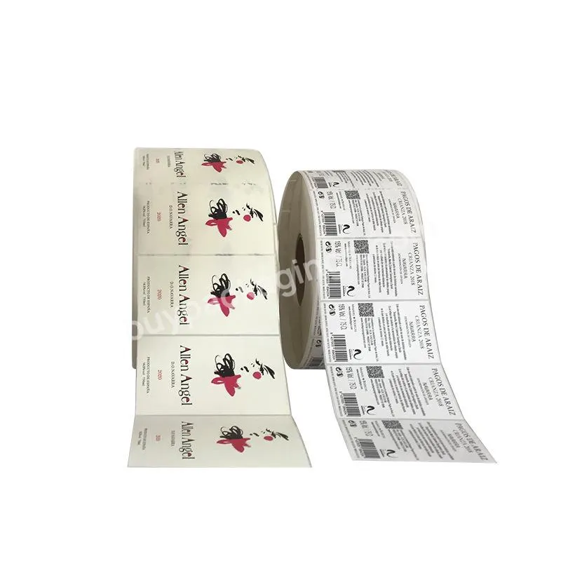 Customized Logo Paper Wine Product Autocollant Packaging Sticker Roll Labels Printing