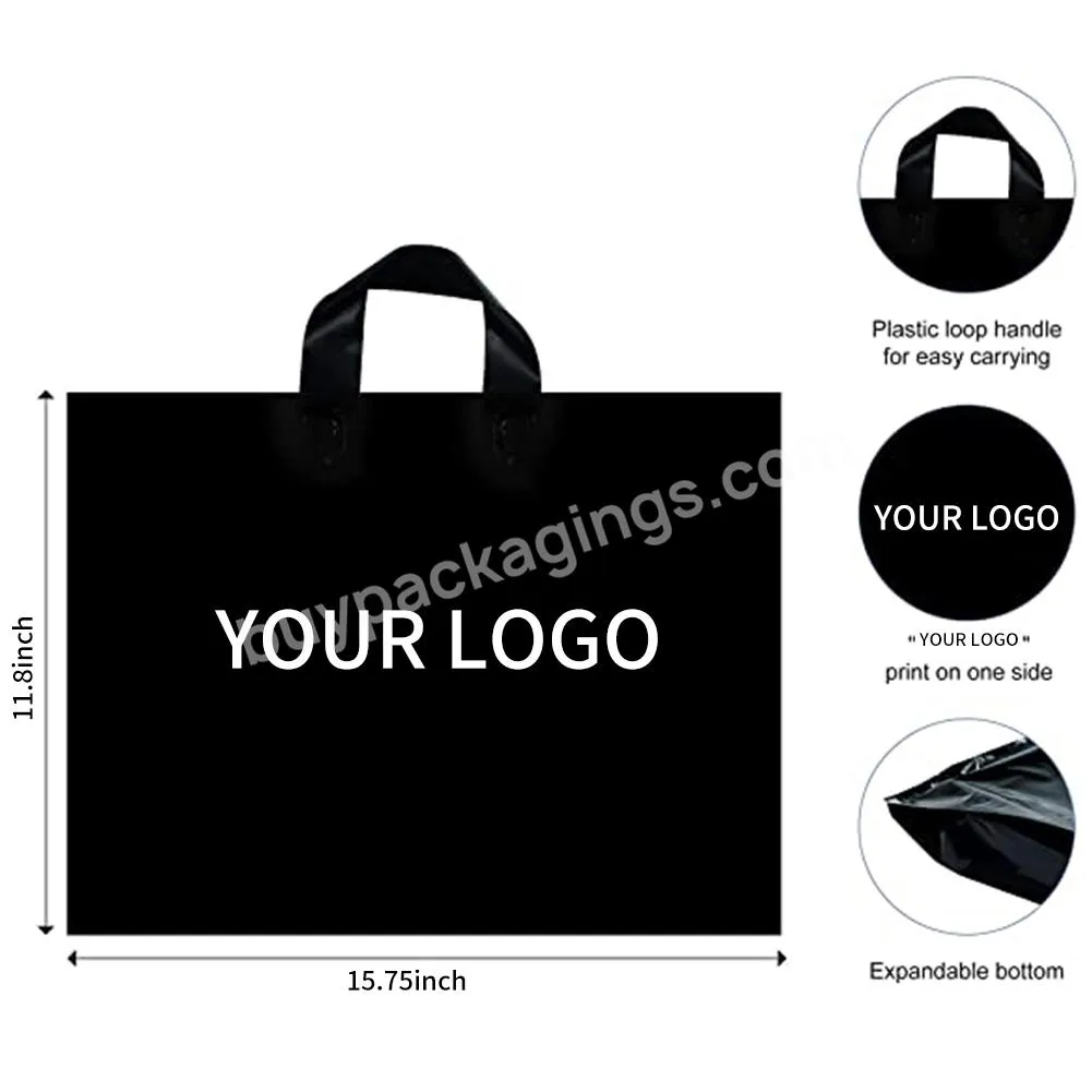 Customized Logo Plastic Bag Wholesale With Handle For Business Clothing Shopping Gift Bag