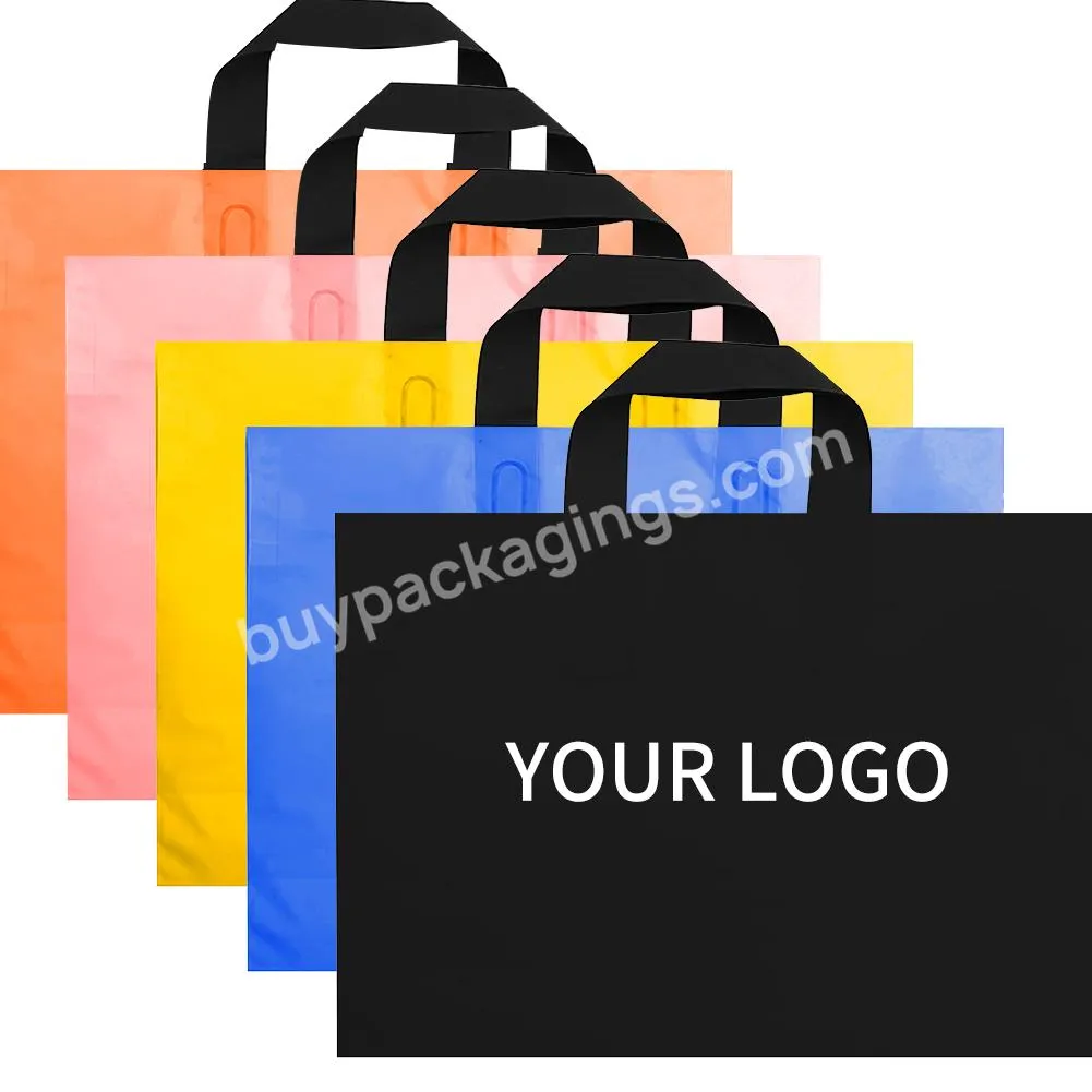 Customized Logo Plastic Bag Wholesale With Handle For Business Clothing Shopping Gift Bag