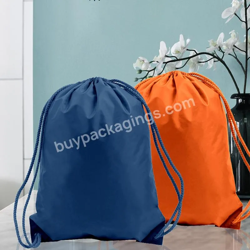 Customized Logo Polyester Gym Backpack Breathable Waterproof Drawstring Bag For Sports Travel