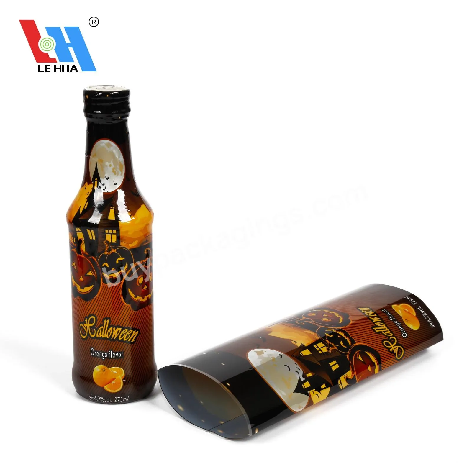 Customized Logo Printing Pvc Heat Shrink Packaging Wrap Labels For Wine Glass Bottle