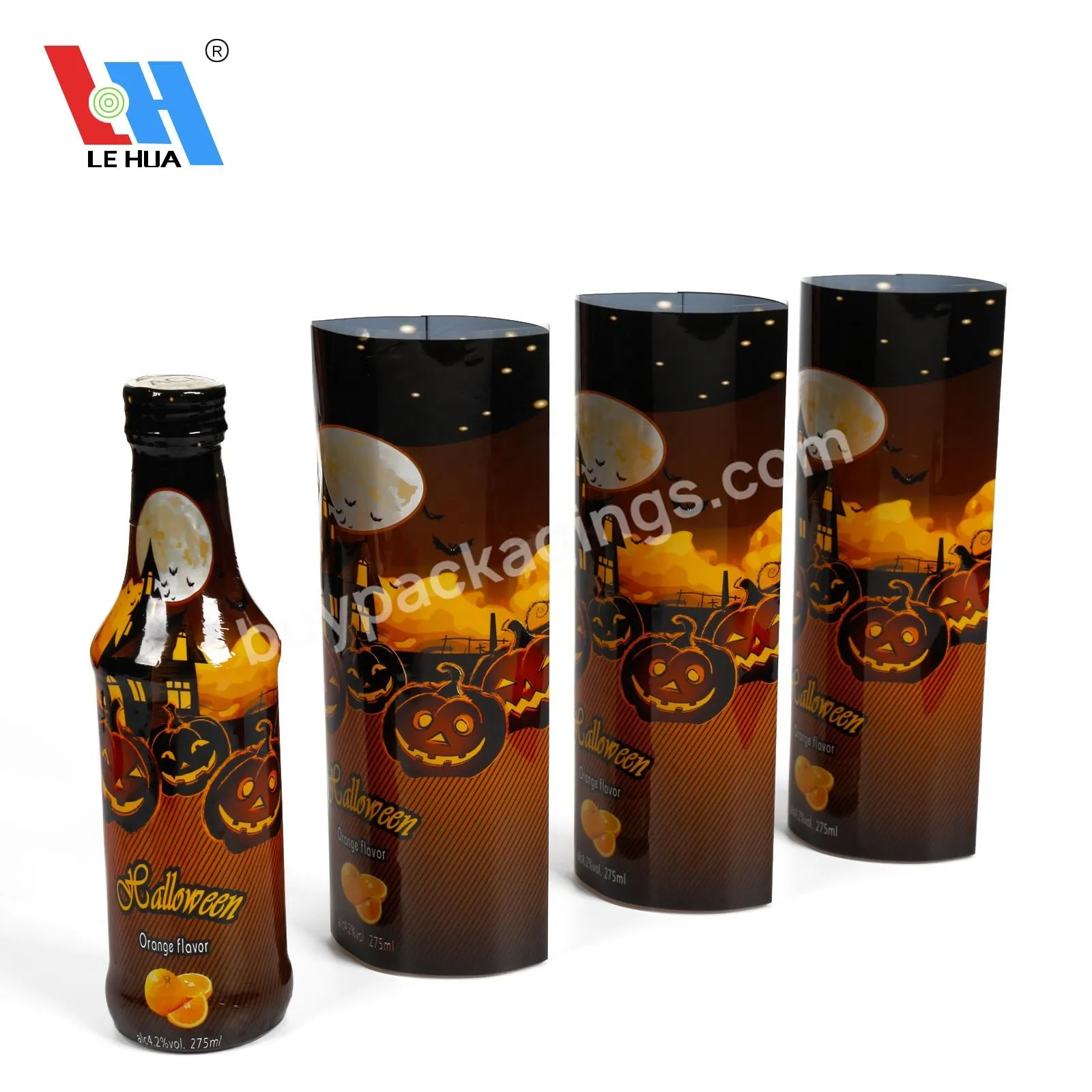 Customized Logo Printing Pvc Heat Shrink Packaging Wrap Labels For Wine Glass Bottle