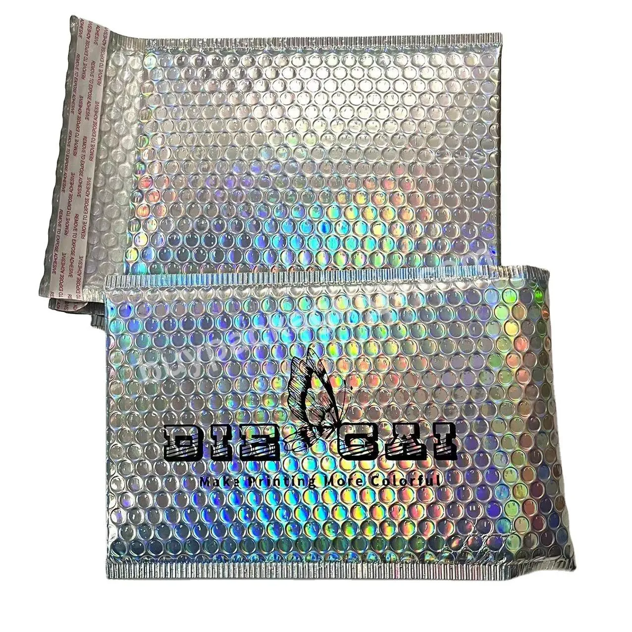 Customized Logo Recycle Holographic Black Bubble Padded Envelopes Packaging Poly Bubble Mailer Poly Mailers Bubble 6x9