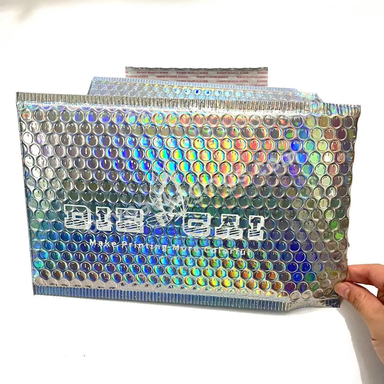 Customized Logo Recycle Holographic Black Bubble Padded Envelopes Packaging Poly Bubble Mailer Poly Mailers Bubble 6x9