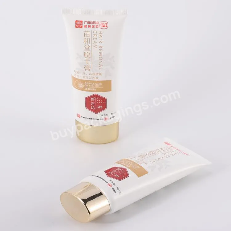 Customized Pe Flat Tube Lotion Massage Concealer Hair Remover Empty Medical Packaging Container Cosmetic Extrusion Plastic Tube