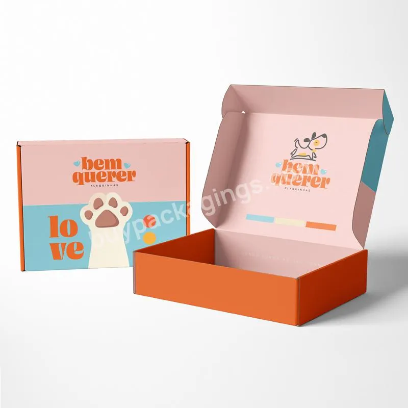 Customized Pet Supplies For Dogs And Cats Food Packaging Box Tab Lock Folding Corrugated Paper Mailing Box