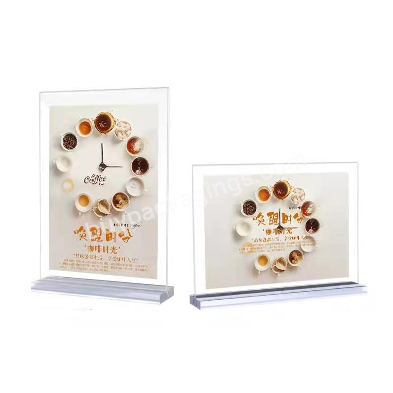 Customized Plastic Poster Holder Label Display Stand A4 A5 A6 Acrylic Menu Holder For Sale - Buy Customized High Quality T Shape Plexiglass Table Menu Display Stand Holder Acrylic Sign Stand With Base,Clear Acrylic Picture Stand /plexiglass Clear A4