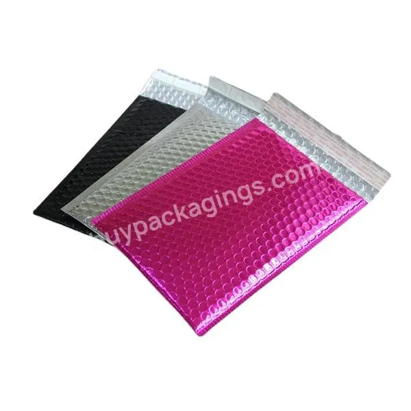 Customized Printed Silver Metallic Foil Bubble Mailer Low Moq Padded Envelopes Free Sample Shipping Packing Bag