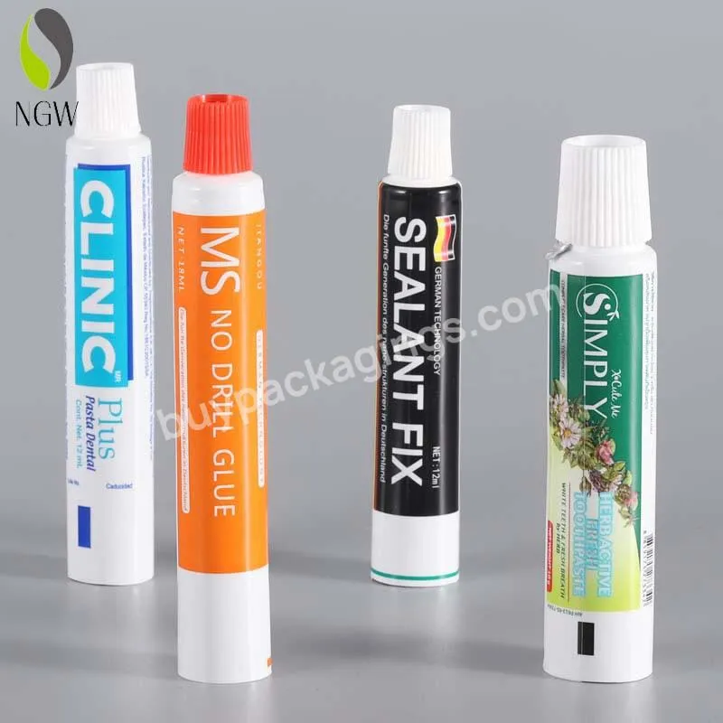 Customized Printing Logo Aluminum Tube Soft Aluminum Plastic Round Empty Hotel Mini Toothpaste Tube Packaging