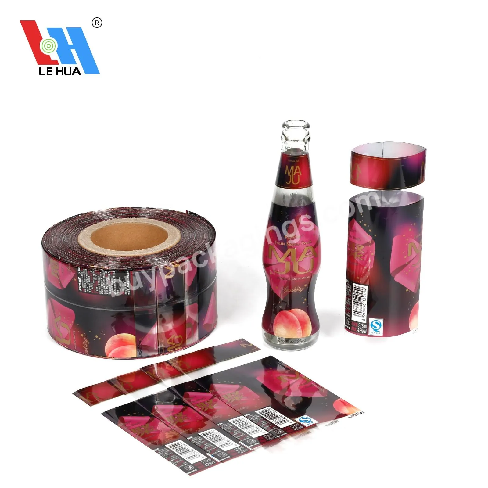 Customized Printing Pet/pvc Heat Shrink Sleeve Wrap Shrink Sleeves Label Shrink Wrap Label For Beverage Juice Bottle