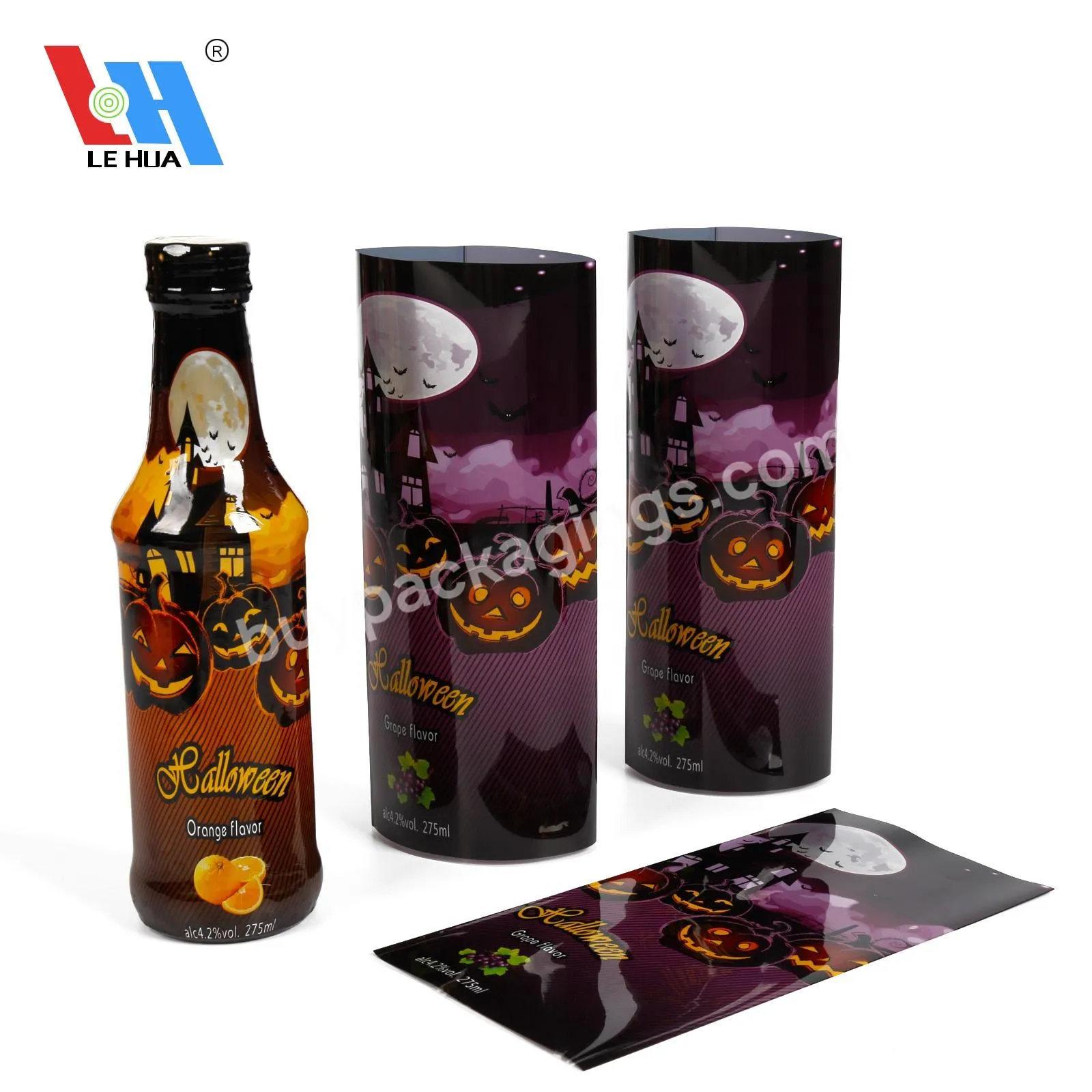 Customized Printing Pvc/pet Heat Shrink Sleeve Label Color Printed Tube Shrink Wrap For Wine Bottle