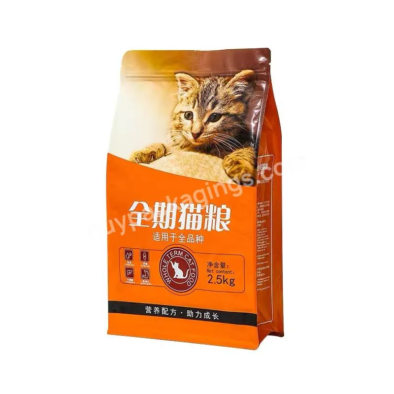 Customized Printing Stand Up Zipper Eight-side Sealing Cat Food Pet Feed Snacks Potato Crisps Fruit Food Packaging Bag - Buy Flat Bag For Dry Food Pet Snacks Packaging,Cat Food Pet Feed Packaging Bag,Dog Food Packaging Bag.