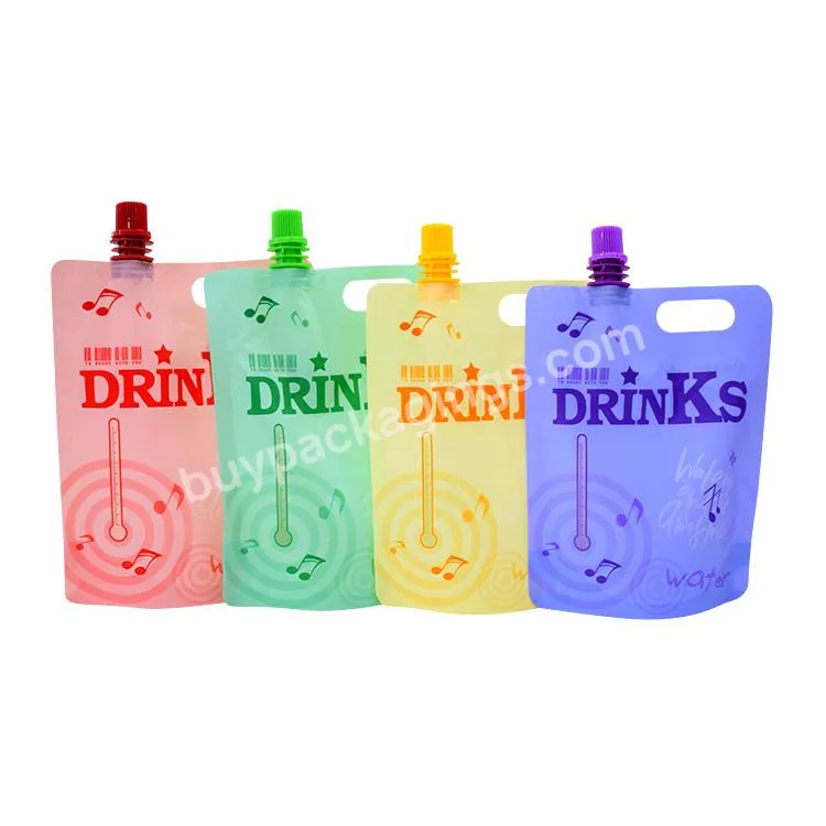 Customized Reusable Laminated Plastic Bags With Spout Top Stand Up Spout Pouch Bag