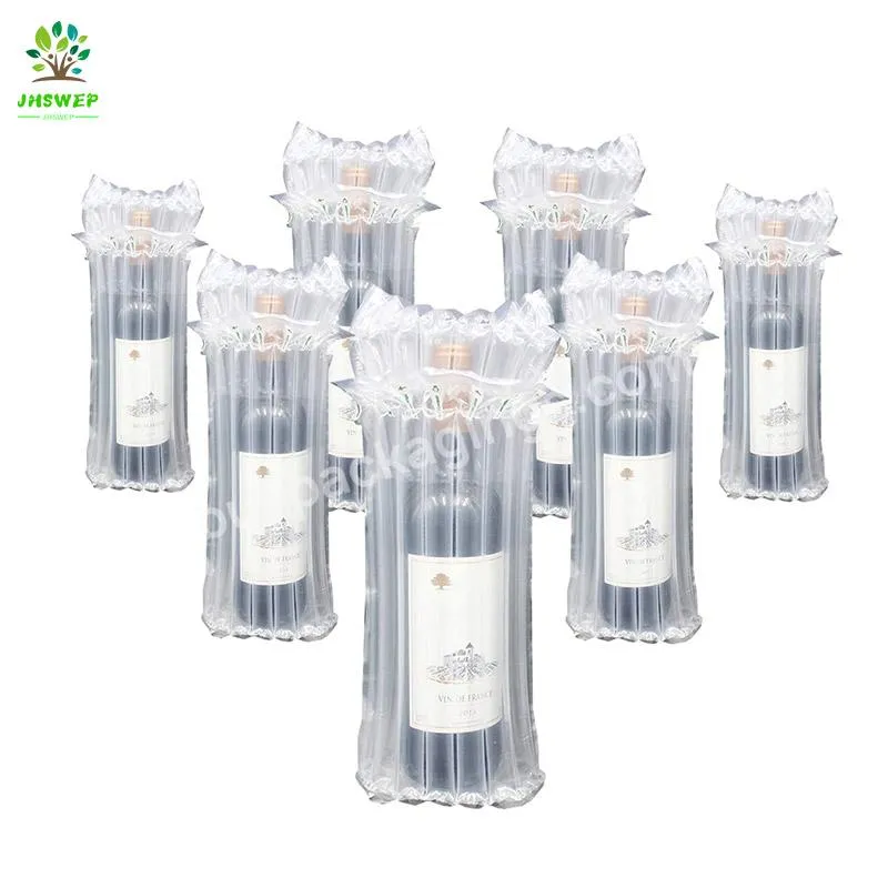 Customized Shock Resistance Cushioning Wine Bottle Air Bubble Package Bags Wrap Plastic Roll Air Column Bag