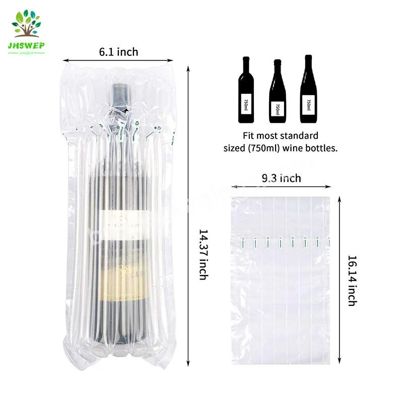 Customized Shock Resistance Cushioning Wine Bottle Air Bubble Package Bags Wrap Plastic Roll Air Column Bag