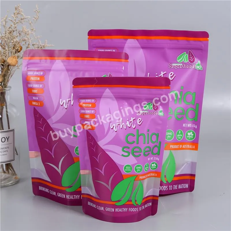 Customized Size Logo Food Grade Stand Up Pouch Aluminum Film Ziplock Food Bag For Sncks And Nuts Food