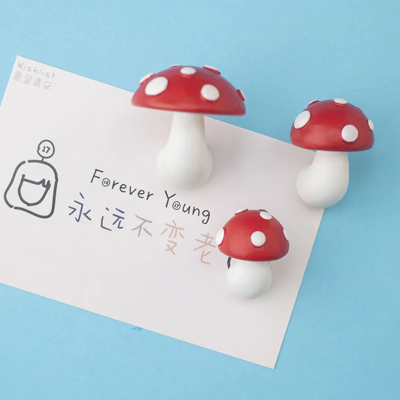 Cute 3d Resin Red Mushroom Fridge Magnet Wholesale Price